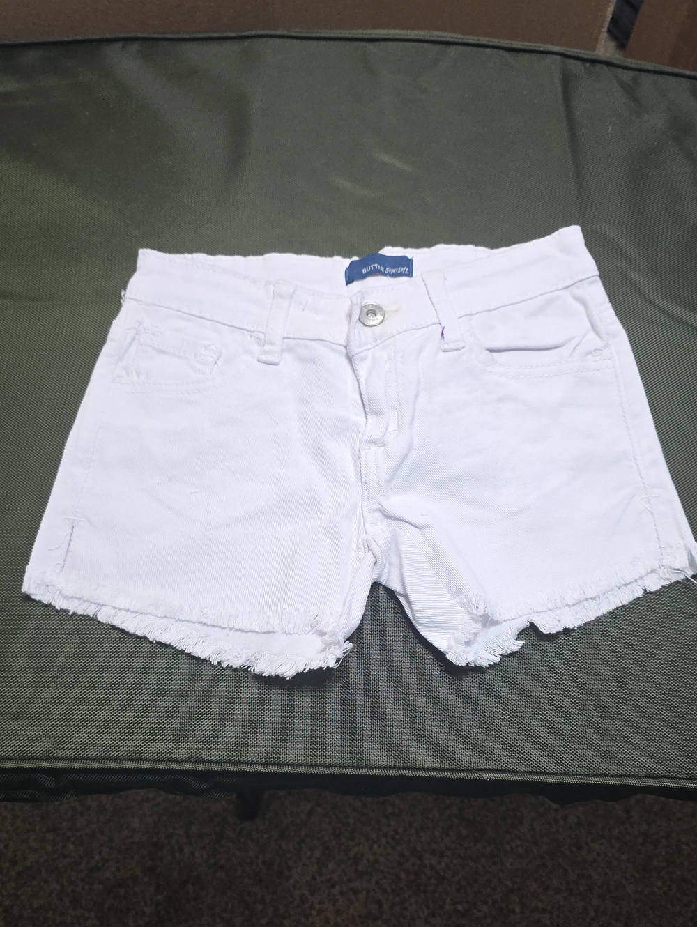 Butter White Denim Frayed Hem Women’s Shorts